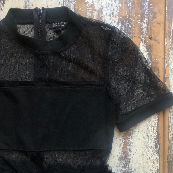 TOPSHOP Spot Mesh Dot Tulle Skater Prom Cocktail Dress US Size 2 Like new - Picture 3 of 10